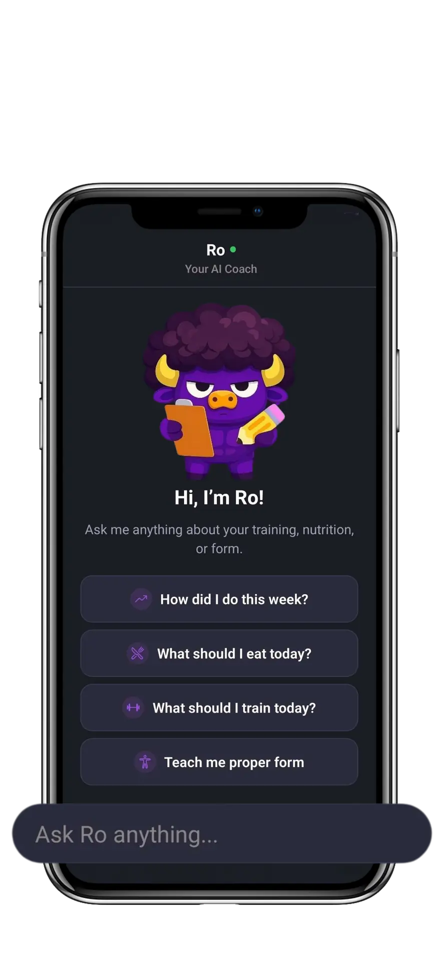 Buffro AI coach chat screen