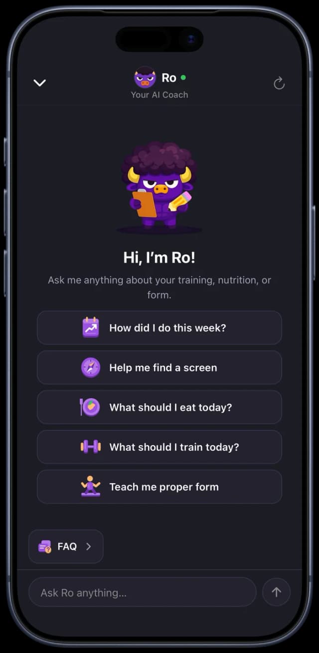 Ask Ro mid-workout